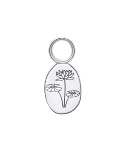 Water Lily Birth Flower Silver Charms CH-341